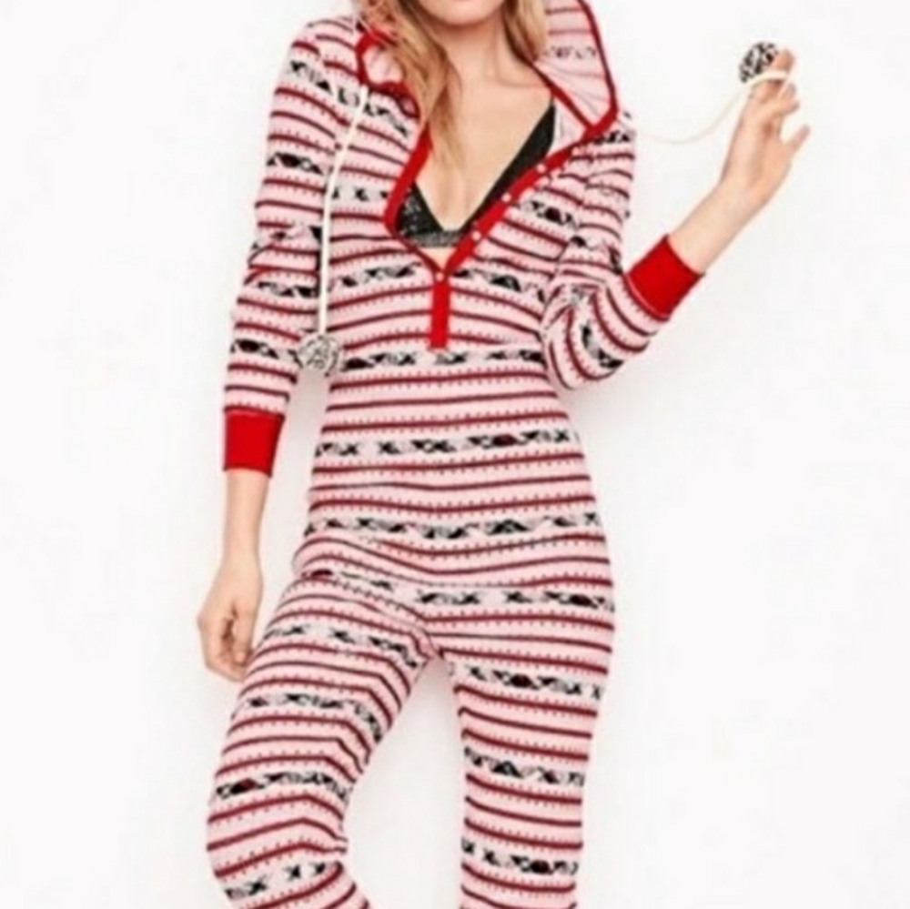 Victoria Secret holiday pajamas thermal onesie size small
